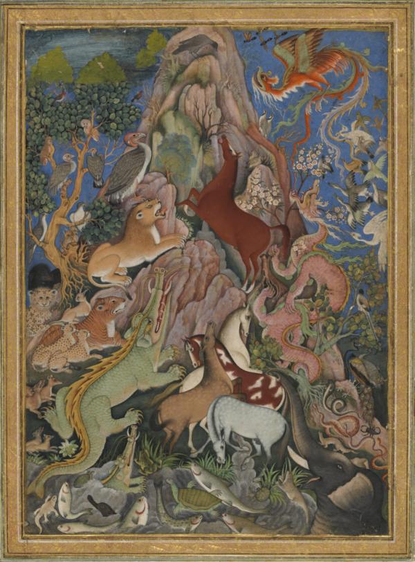 米斯金画派（活跃于1560–1604），《印度莫卧儿风格动物作品》，水粉纸本，约1590–1620