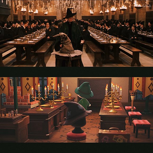 《哈利·波特》系列电影在《动森》的实景还原 图片来源：微博用户@2月了